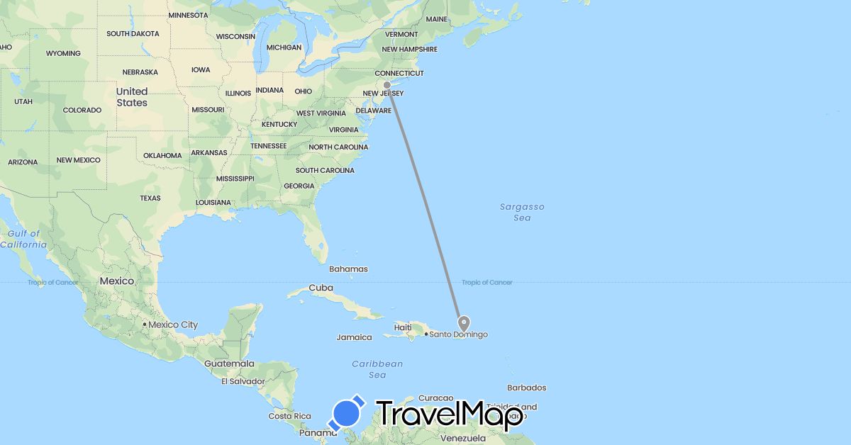 TravelMap itinerary: driving, plane in Puerto Rico, United States (North America)